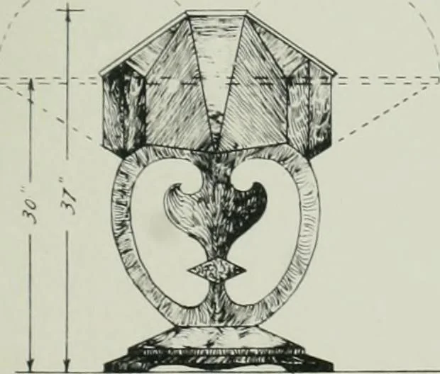 An illustration from Furniture for to-day and to-morrow, with details, scale drawings, and pen and ink sketches, 1900, leaf 129