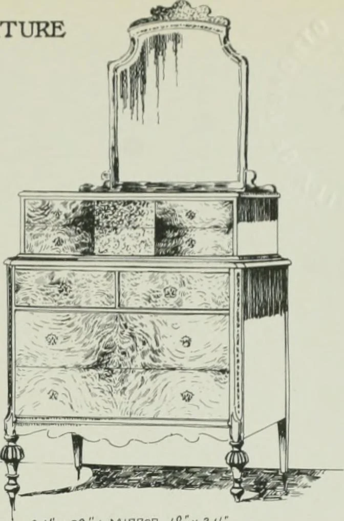 An illustration from Furniture for to-day and to-morrow, with details, scale drawings, and pen and ink sketches, 1900, leaf 131