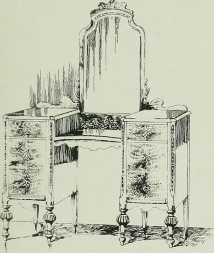 An illustration from Furniture for to-day and to-morrow, with details, scale drawings, and pen and ink sketches, 1900, leaf 131