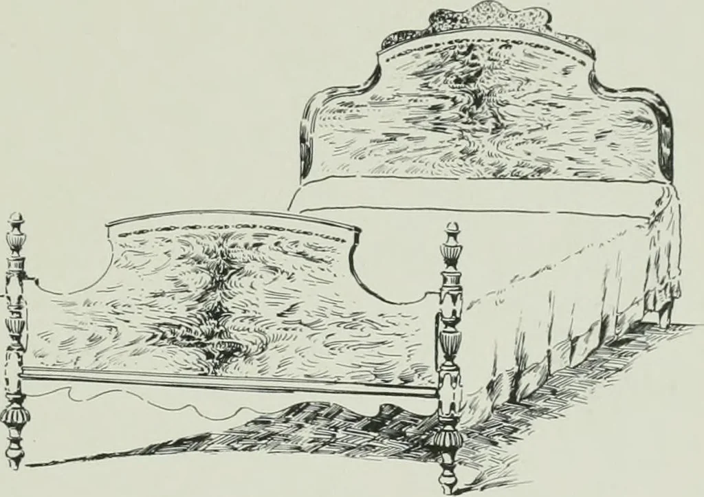 An illustration from Furniture for to-day and to-morrow, with details, scale drawings, and pen and ink sketches, 1900, leaf 131