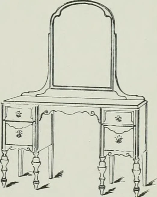 An illustration from Furniture for to-day and to-morrow, with details, scale drawings, and pen and ink sketches, 1900, leaf 131