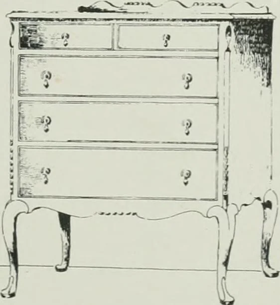 An illustration from Furniture for to-day and to-morrow, with details, scale drawings, and pen and ink sketches, 1900, leaf 133