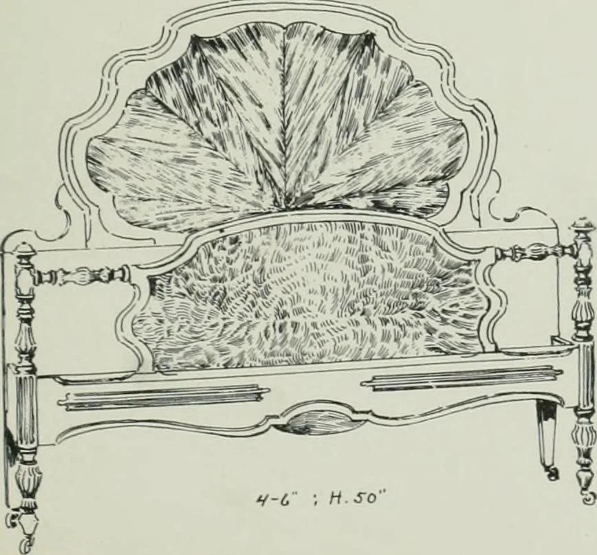 An illustration from Furniture for to-day and to-morrow, with details, scale drawings, and pen and ink sketches, 1900, leaf 135
