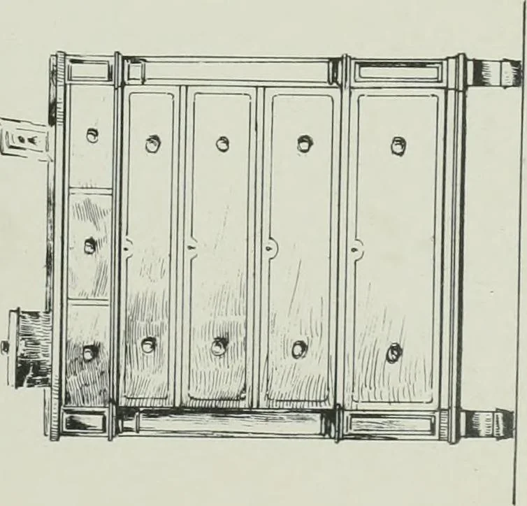An illustration from Furniture for to-day and to-morrow, with details, scale drawings, and pen and ink sketches, 1900, leaf 143