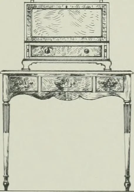 An illustration from Furniture for to-day and to-morrow, with details, scale drawings, and pen and ink sketches, 1900, leaf 15