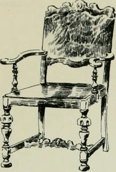 An illustration from Furniture for to-day and to-morrow, with details, scale drawings, and pen and ink sketches, 1900, leaf 157