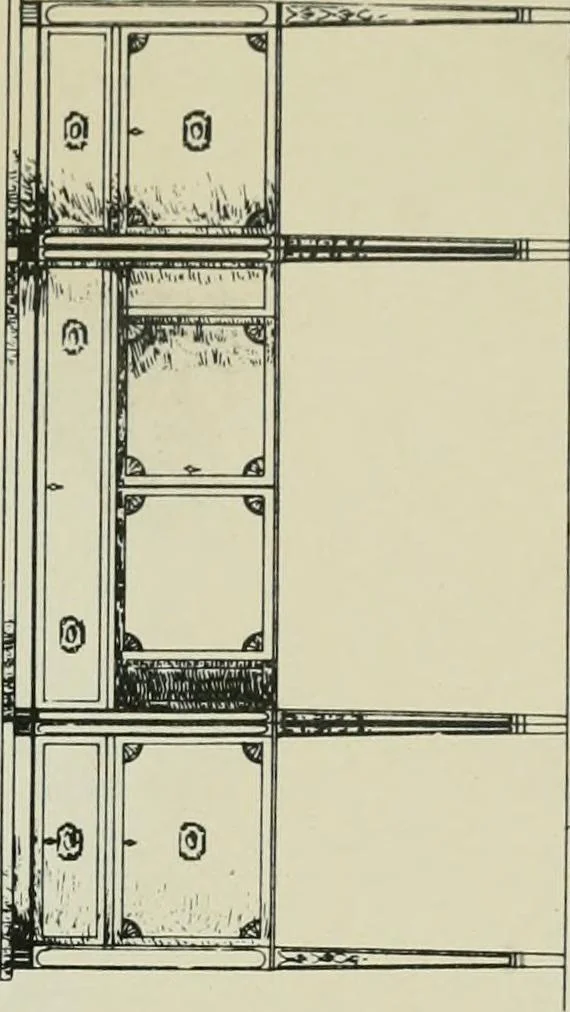 An illustration from Furniture for to-day and to-morrow, with details, scale drawings, and pen and ink sketches, 1900, leaf 163