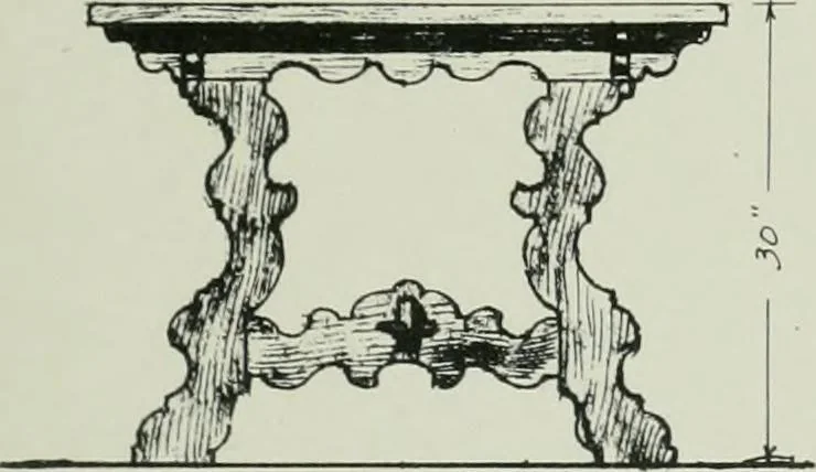An illustration from Furniture for to-day and to-morrow, with details, scale drawings, and pen and ink sketches, 1900, leaf 27