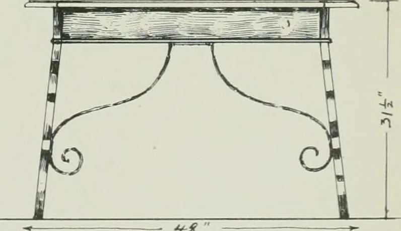 An illustration from Furniture for to-day and to-morrow, with details, scale drawings, and pen and ink sketches, 1900, leaf 27
