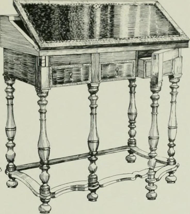 An illustration from Furniture for to-day and to-morrow, with details, scale drawings, and pen and ink sketches, 1900, leaf 41