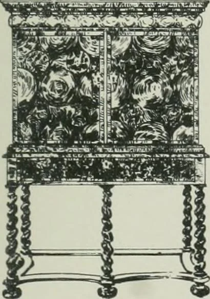 An illustration from Furniture for to-day and to-morrow, with details, scale drawings, and pen and ink sketches, 1900, leaf 49