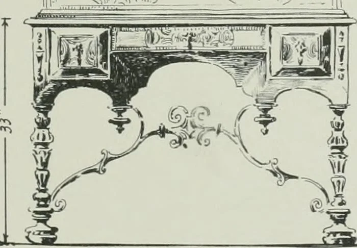 An illustration from Furniture for to-day and to-morrow, with details, scale drawings, and pen and ink sketches, 1900, leaf 49