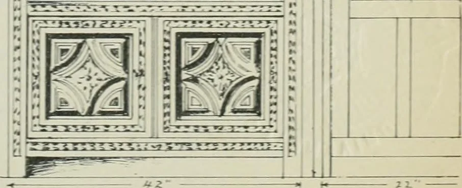 An illustration from Furniture for to-day and to-morrow, with details, scale drawings, and pen and ink sketches, 1900, leaf 5