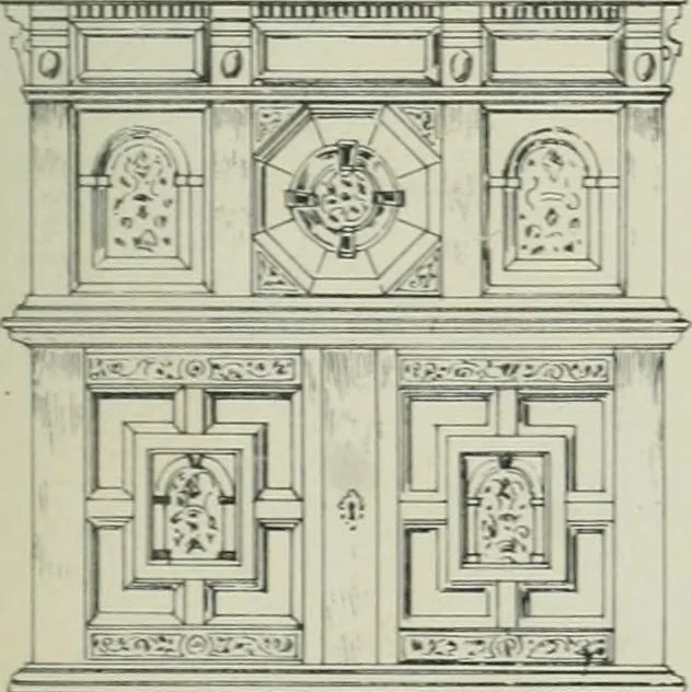 An illustration from Furniture for to-day and to-morrow, with details, scale drawings, and pen and ink sketches, 1900, leaf 5
