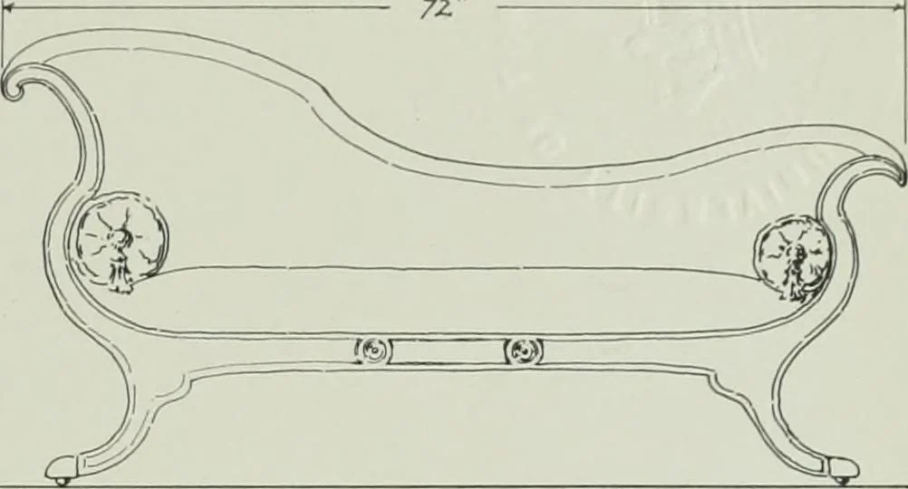 An illustration from Furniture for to-day and to-morrow, with details, scale drawings, and pen and ink sketches, 1900, leaf 57