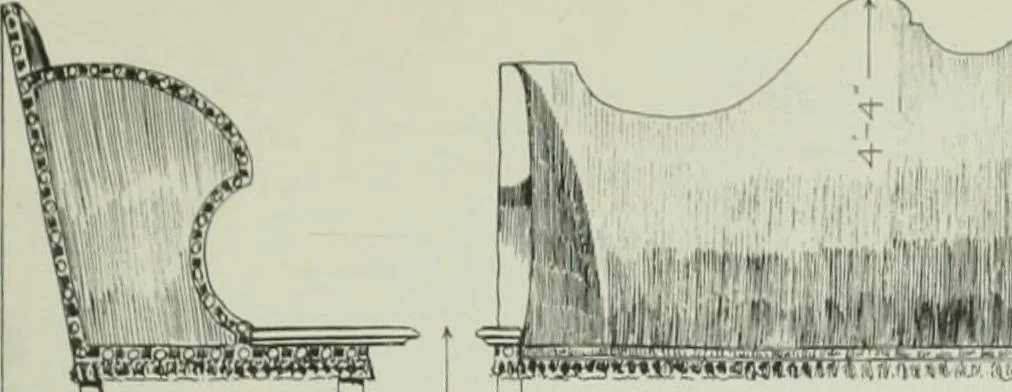 An illustration from Furniture for to-day and to-morrow, with details, scale drawings, and pen and ink sketches, 1900, leaf 61