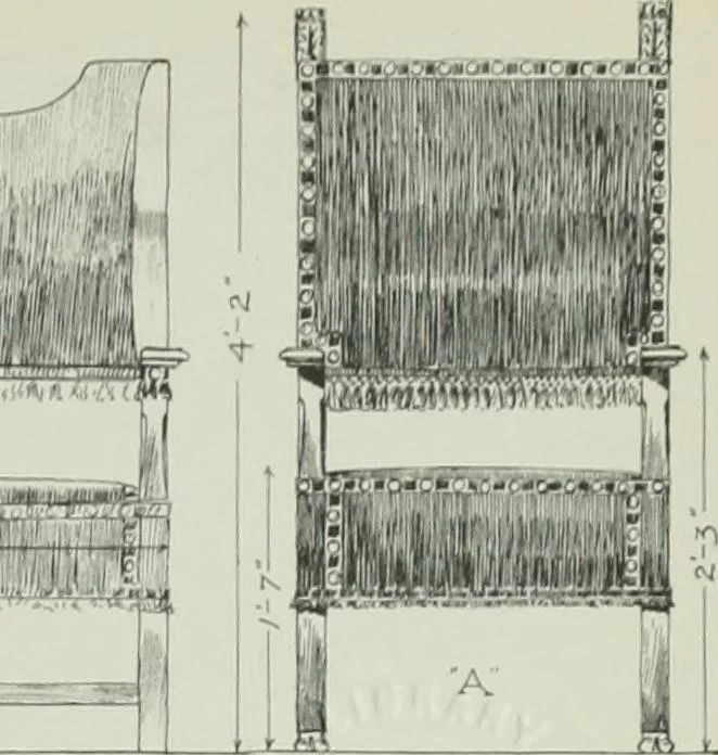 An illustration from Furniture for to-day and to-morrow, with details, scale drawings, and pen and ink sketches, 1900, leaf 61