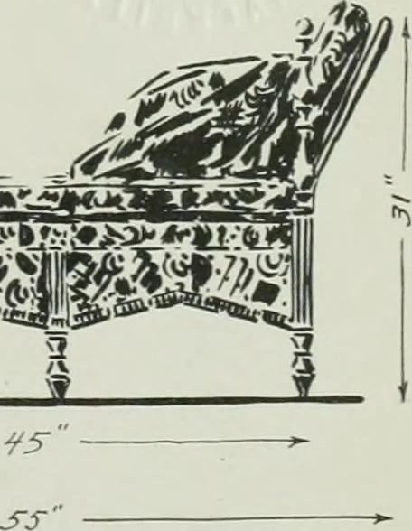 An illustration from Furniture for to-day and to-morrow, with details, scale drawings, and pen and ink sketches, 1900, leaf 65