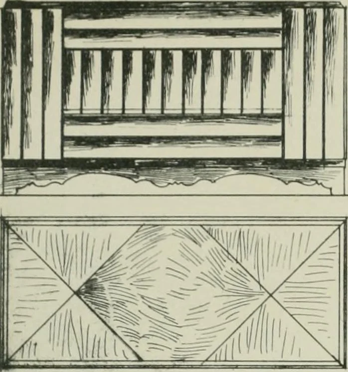 An illustration from Furniture for to-day and to-morrow, with details, scale drawings, and pen and ink sketches, 1900, leaf 7