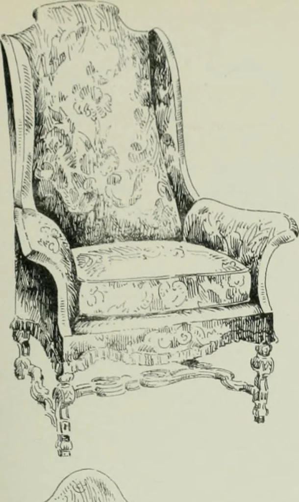 An illustration from Furniture for to-day and to-morrow, with details, scale drawings, and pen and ink sketches, 1900, leaf 85