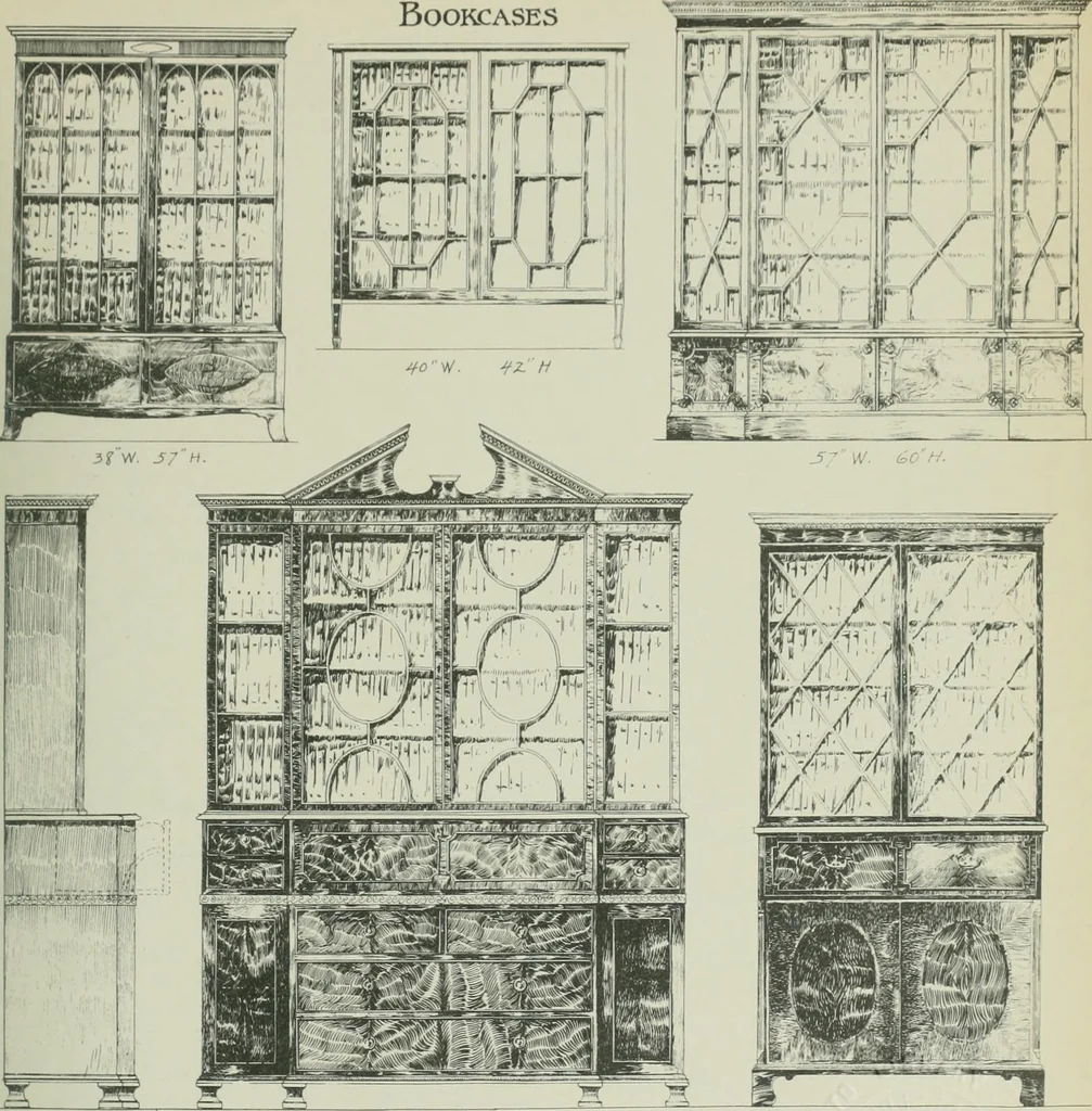 An illustration from Furniture for to-day and to-morrow, with details, scale drawings, and pen and ink sketches, 1900, leaf 9