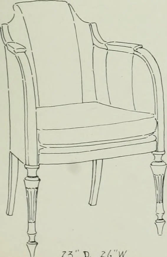 An illustration from Furniture for to-day and to-morrow, with details, scale drawings, and pen and ink sketches, 1900, leaf 95