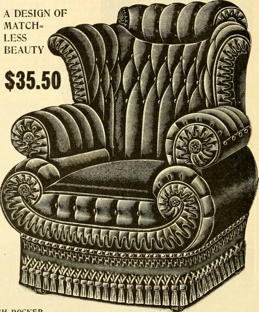 An illustration from Furniture including everything for the home, office and hotel., 1908, leaf 101