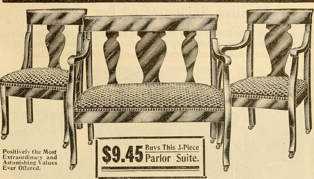 An illustration from Furniture including everything for the home, office and hotel., 1908, leaf 112