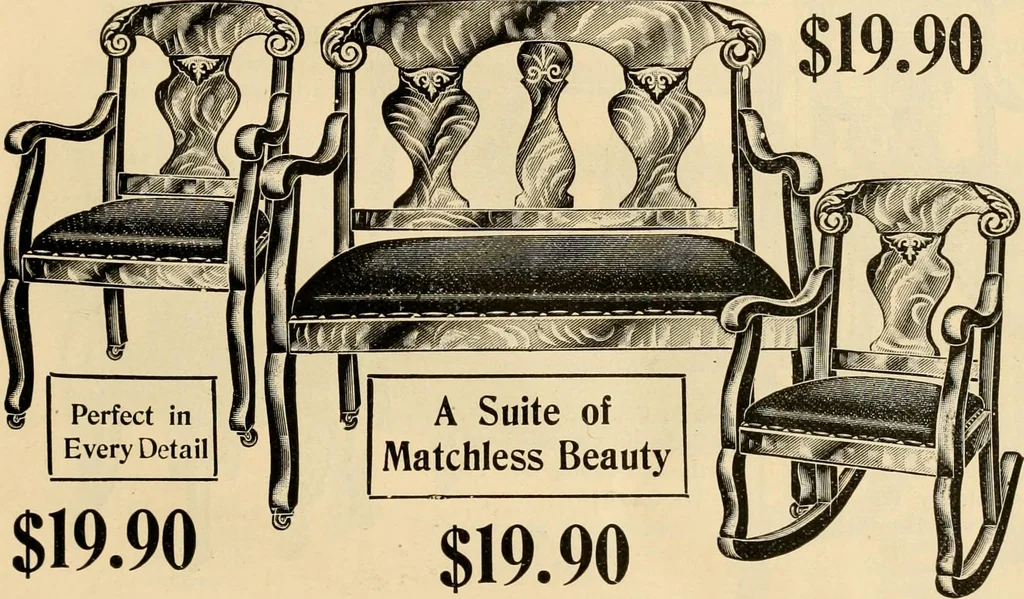 An illustration from Furniture including everything for the home, office and hotel., 1908, leaf 114