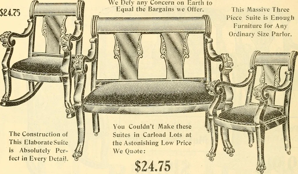 An illustration from Furniture including everything for the home, office and hotel., 1908, leaf 115