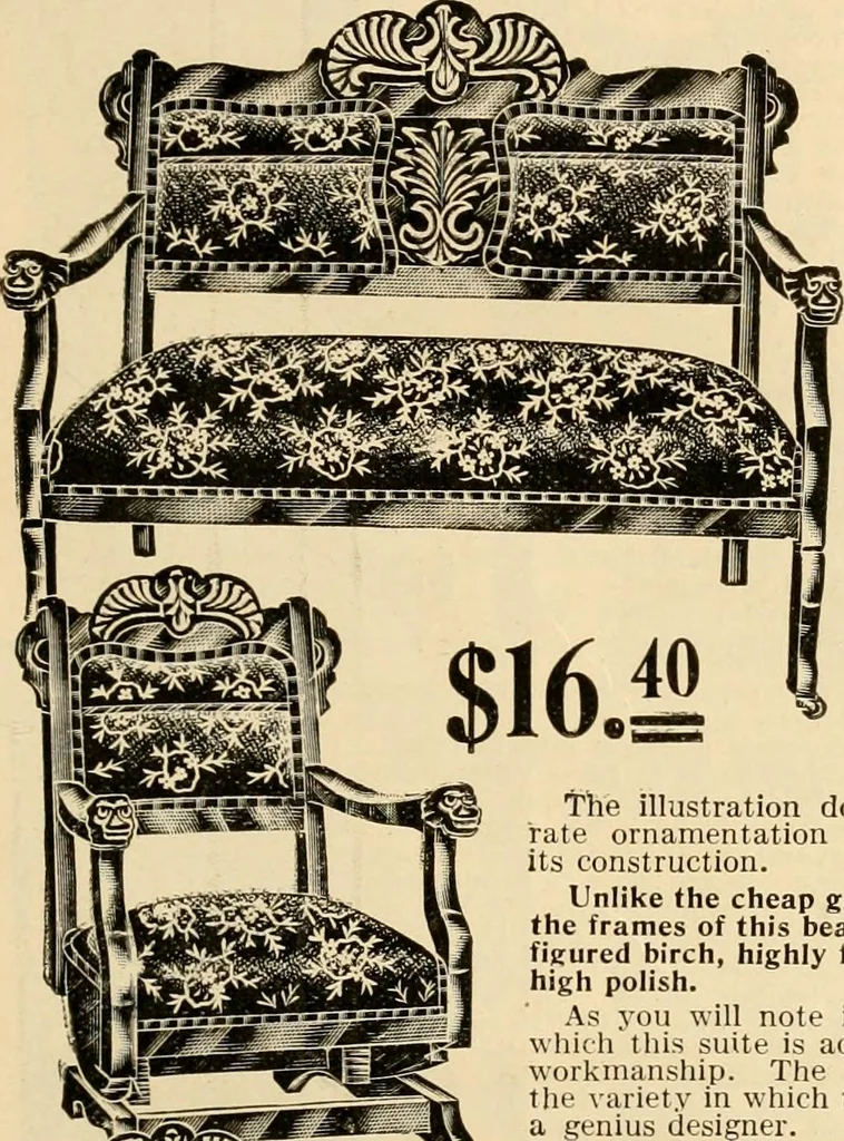 An illustration from Furniture including everything for the home, office and hotel., 1908, leaf 118