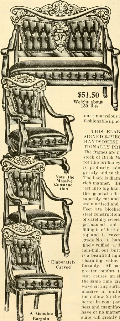 An illustration from Furniture including everything for the home, office and hotel., 1908, leaf 121
