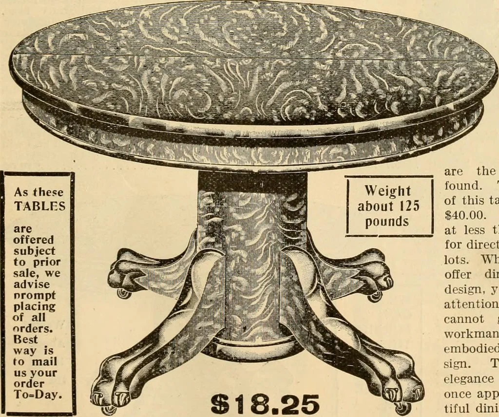 An illustration from Furniture including everything for the home, office and hotel., 1908, leaf 142