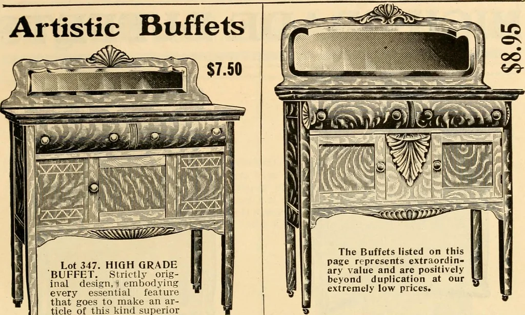 An illustration from Furniture including everything for the home, office and hotel., 1908, leaf 144