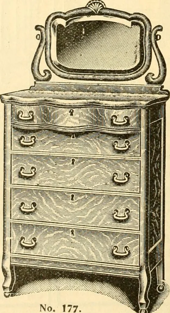 An illustration from Furniture including everything for the home, office and hotel., 1908, leaf 177