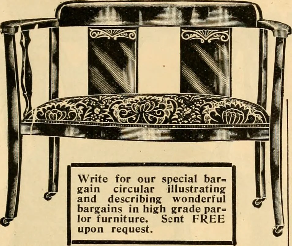 An illustration from Furniture including everything for the home, office and hotel., 1908, leaf 184