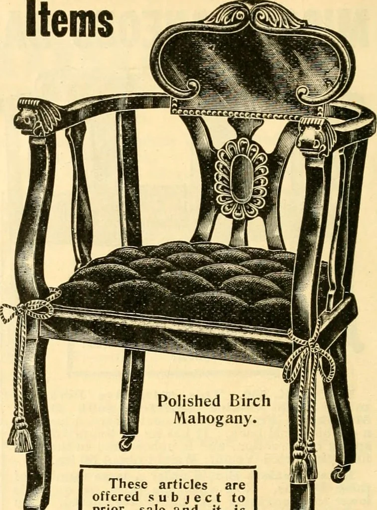 An illustration from Furniture including everything for the home, office and hotel., 1908, leaf 185