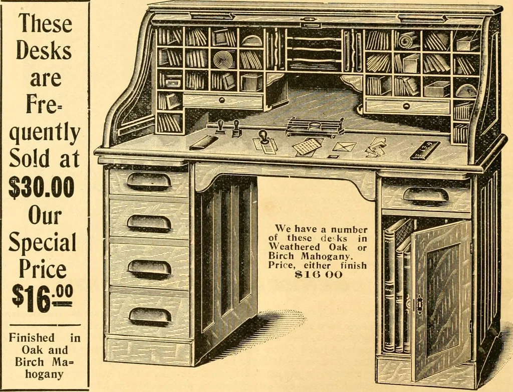 An illustration from Furniture including everything for the home, office and hotel., 1908, leaf 211