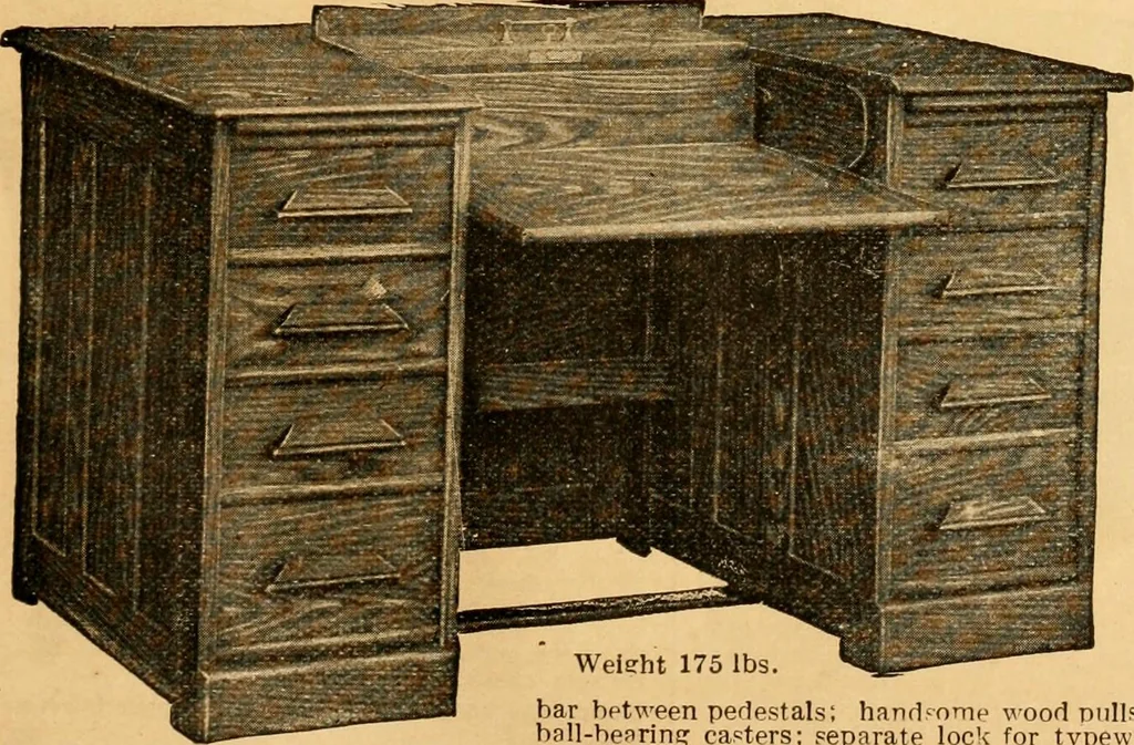An illustration from Furniture including everything for the home, office and hotel., 1908, leaf 212