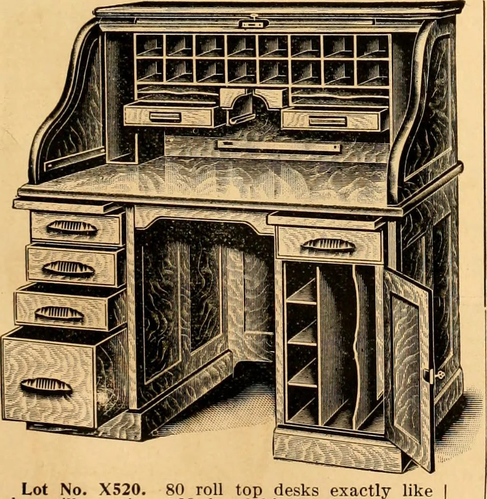 An illustration from Furniture including everything for the home, office and hotel., 1908, leaf 214