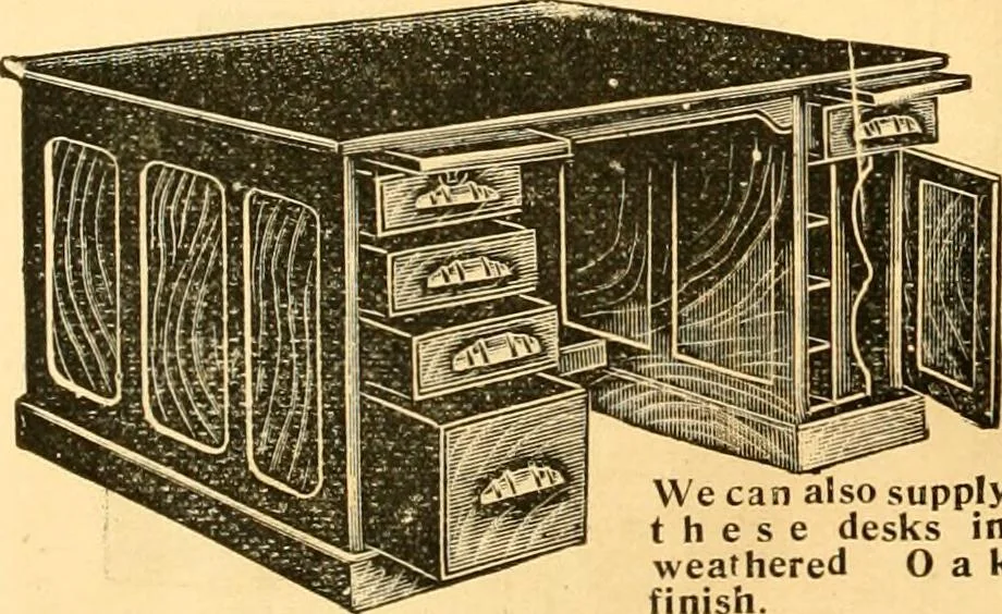 An illustration from Furniture including everything for the home, office and hotel., 1908, leaf 215