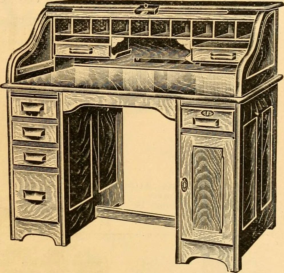 An illustration from Furniture including everything for the home, office and hotel., 1908, leaf 216