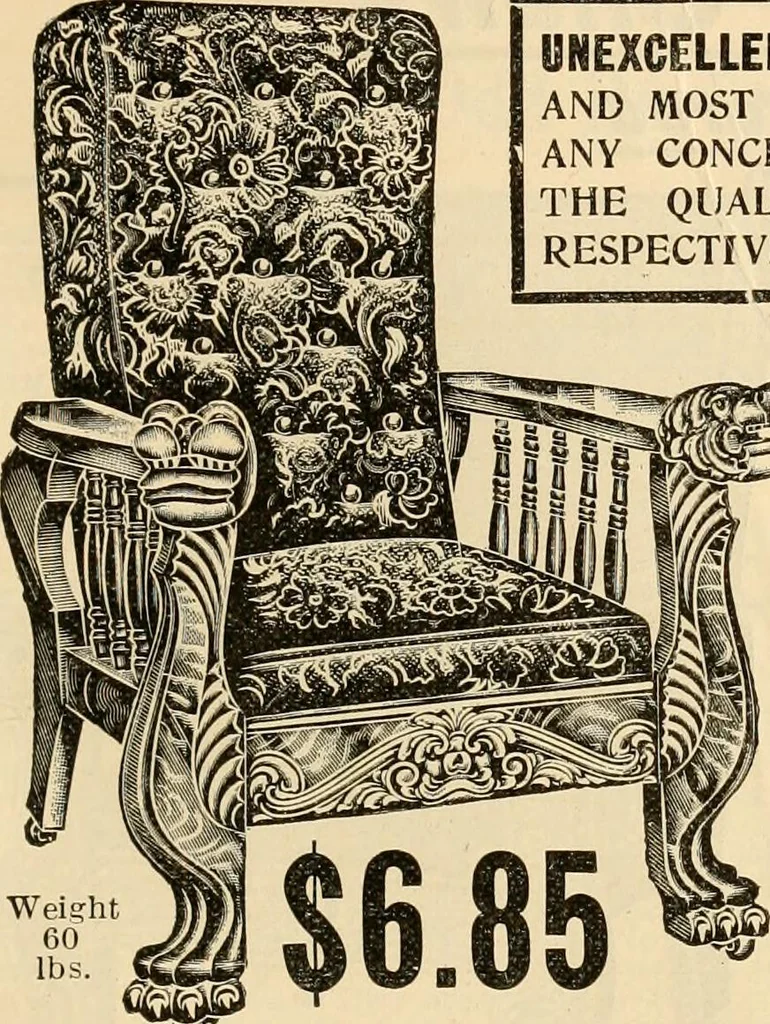 An illustration from Furniture including everything for the home, office and hotel., 1908, leaf 92