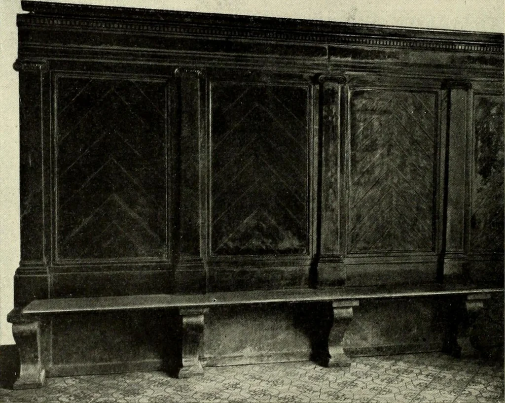 An illustration from Furniture and interior decoration of the Italian renaissance, 1921, leaf 104