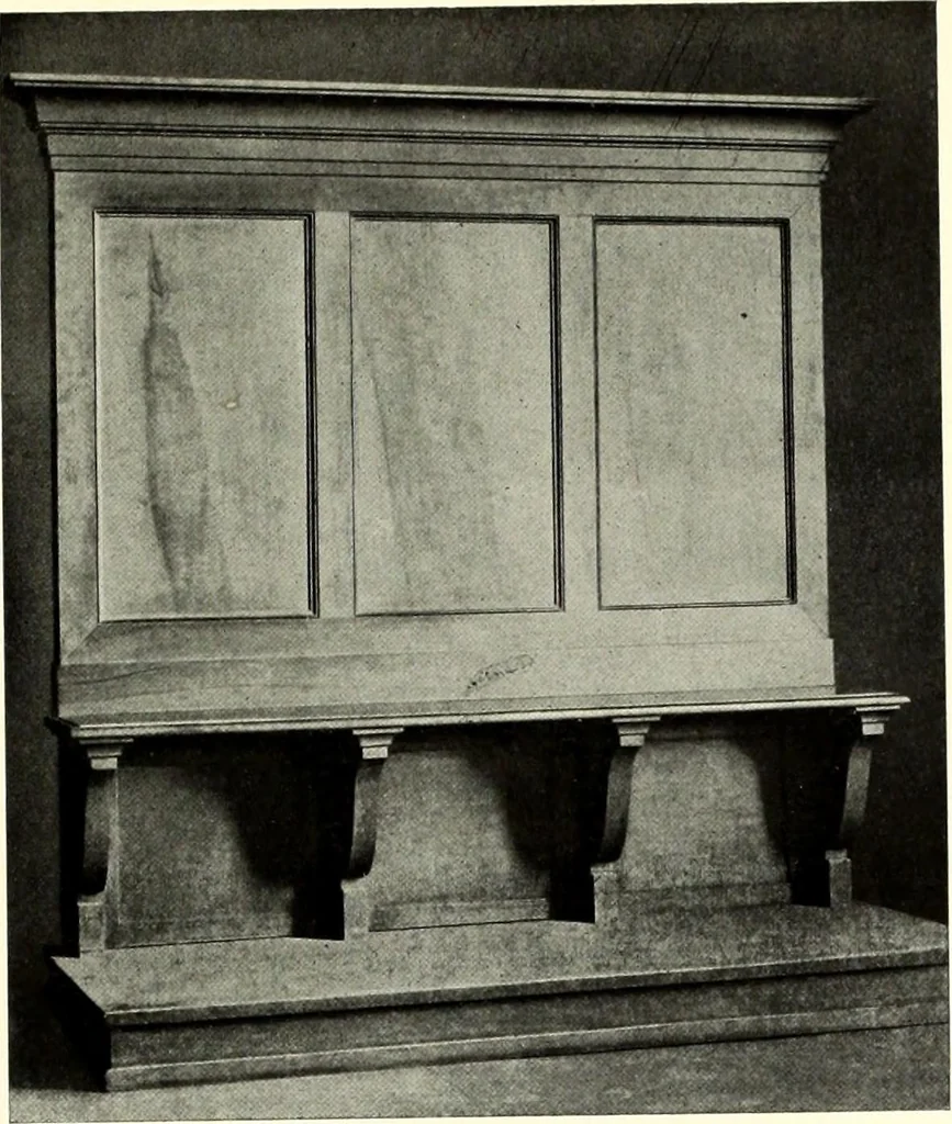 An illustration from Furniture and interior decoration of the Italian renaissance, 1921, leaf 105
