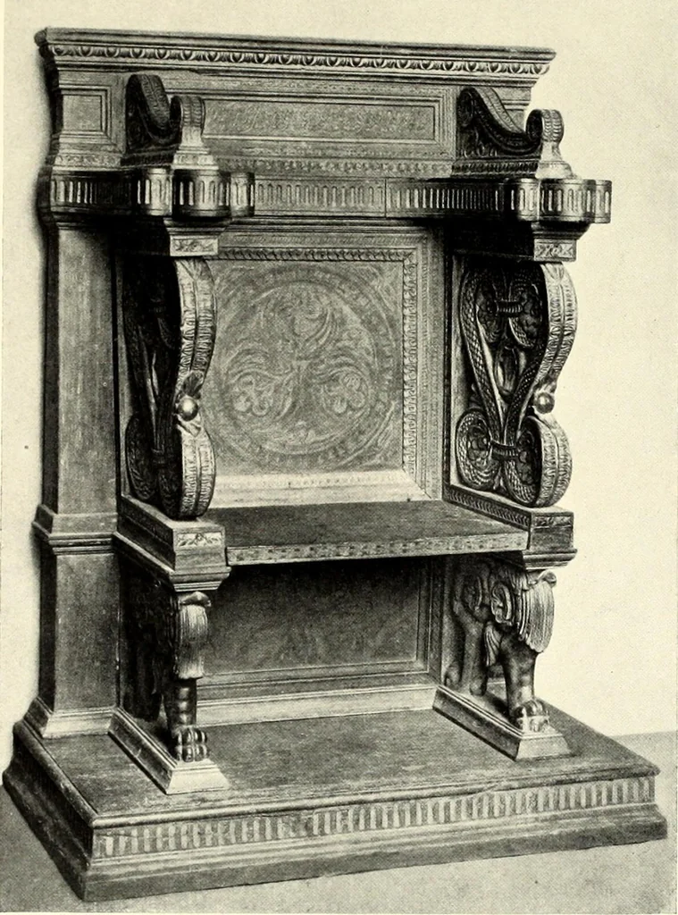 An illustration from Furniture and interior decoration of the Italian renaissance, 1921, leaf 107