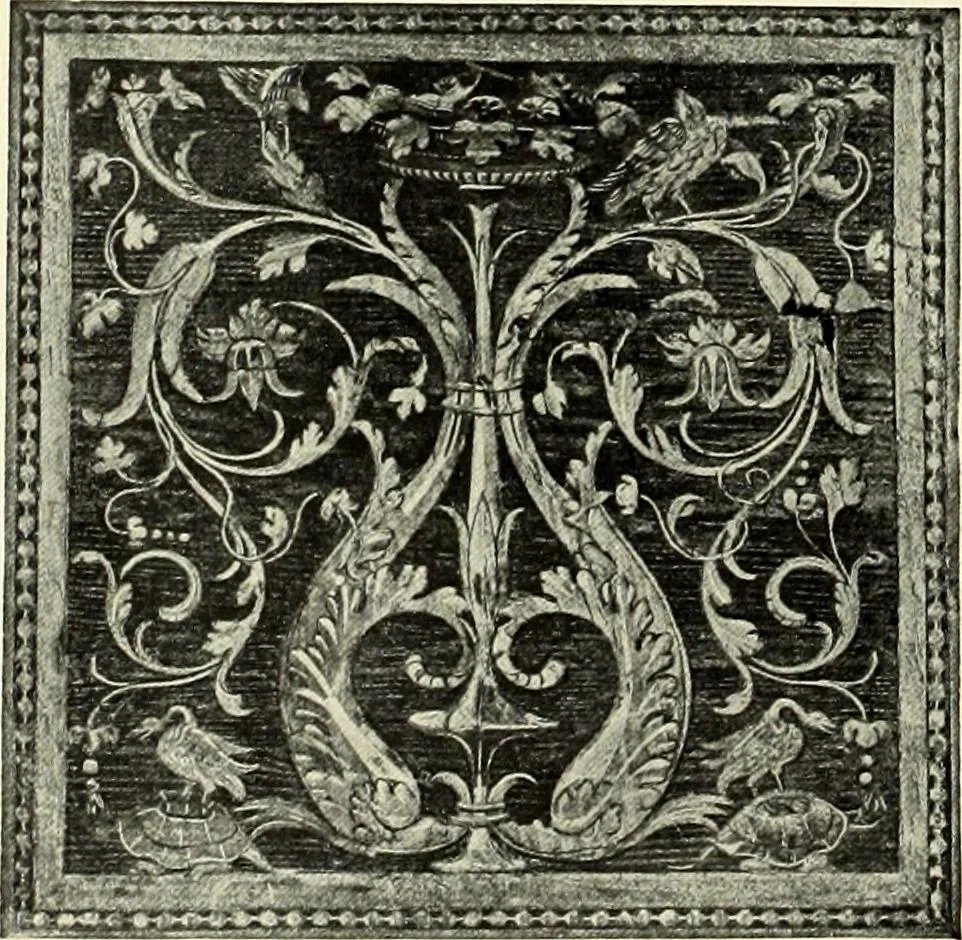 An illustration from Furniture and interior decoration of the Italian renaissance, 1921, leaf 108