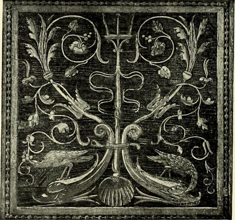 An illustration from Furniture and interior decoration of the Italian renaissance, 1921, leaf 108
