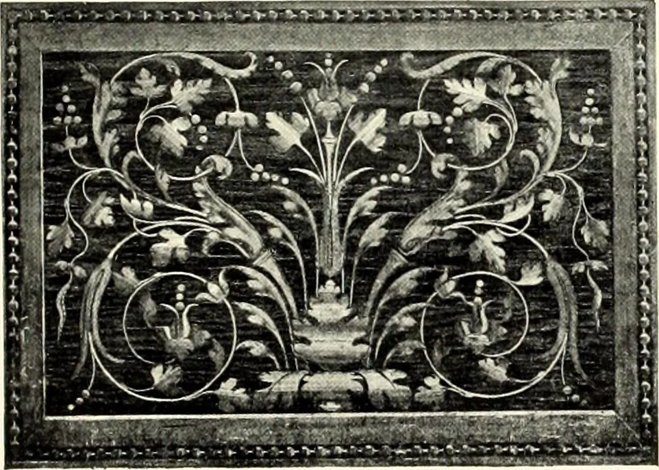 An illustration from Furniture and interior decoration of the Italian renaissance, 1921, leaf 109