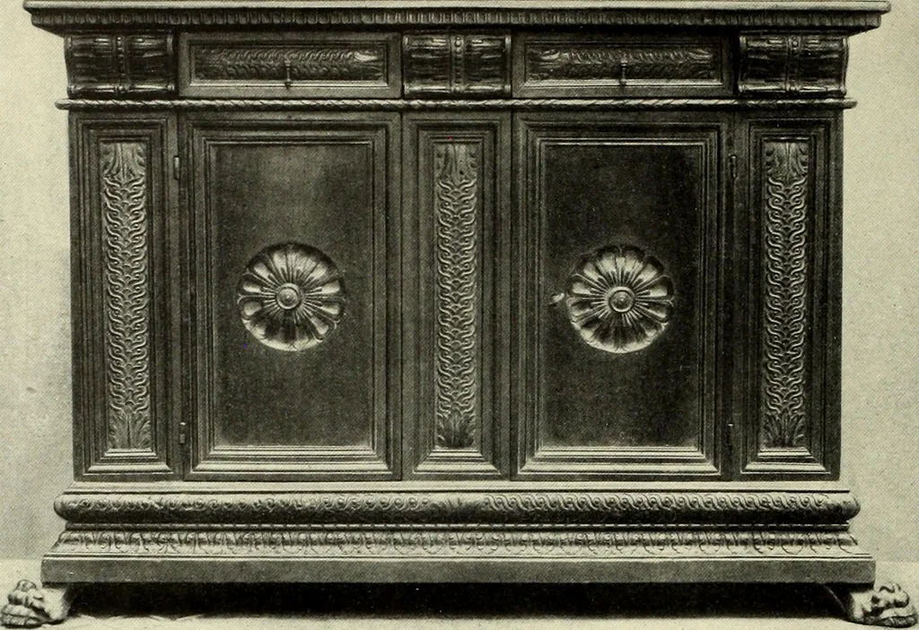 An illustration from Furniture and interior decoration of the Italian renaissance, 1921, leaf 128